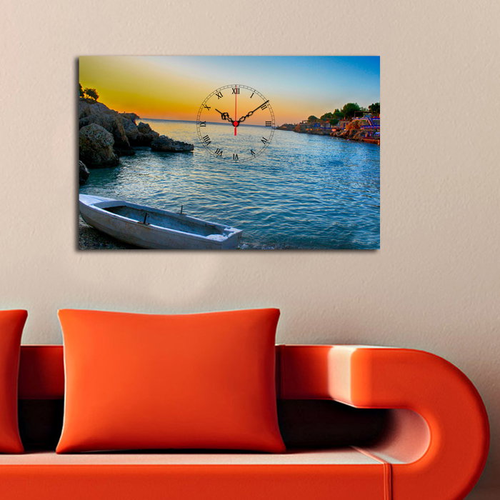 Wallity Reloj de Pared Decorativo de Lienzo Multicolor 45 x 70 cm